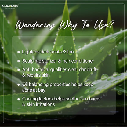 GOODCARE Pure Ayurvedic Aloe Vera Gel for Hair, Skin & Face with Vitamin E and C