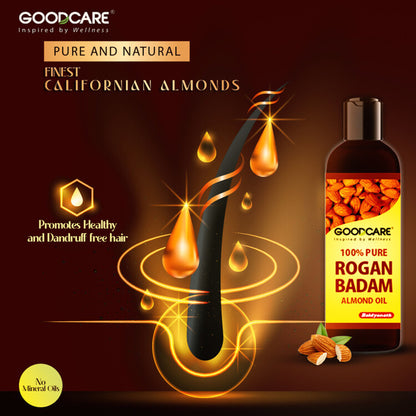 GOODCARE Rogan Badam Oil Pure Ayurvedic Almond Oil for Hair Growth and Glowing Skin