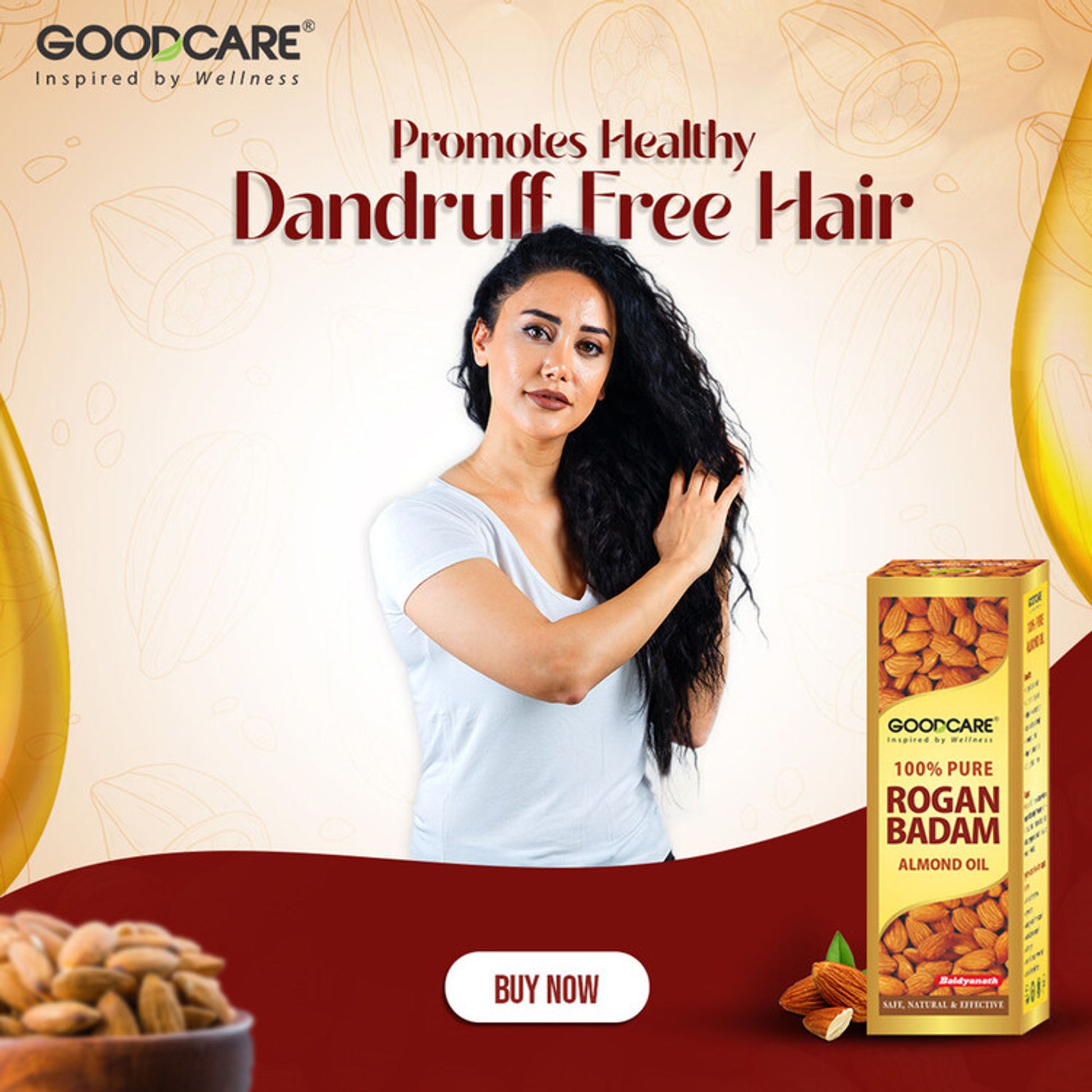 GOODCARE Rogan Badam Oil Pure Ayurvedic Almond Oil for Hair Growth and Glowing Skin