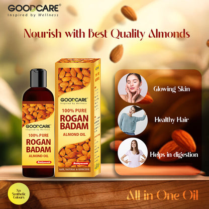 GOODCARE Rogan Badam Oil Pure Ayurvedic Almond Oil for Hair Growth and Glowing Skin
