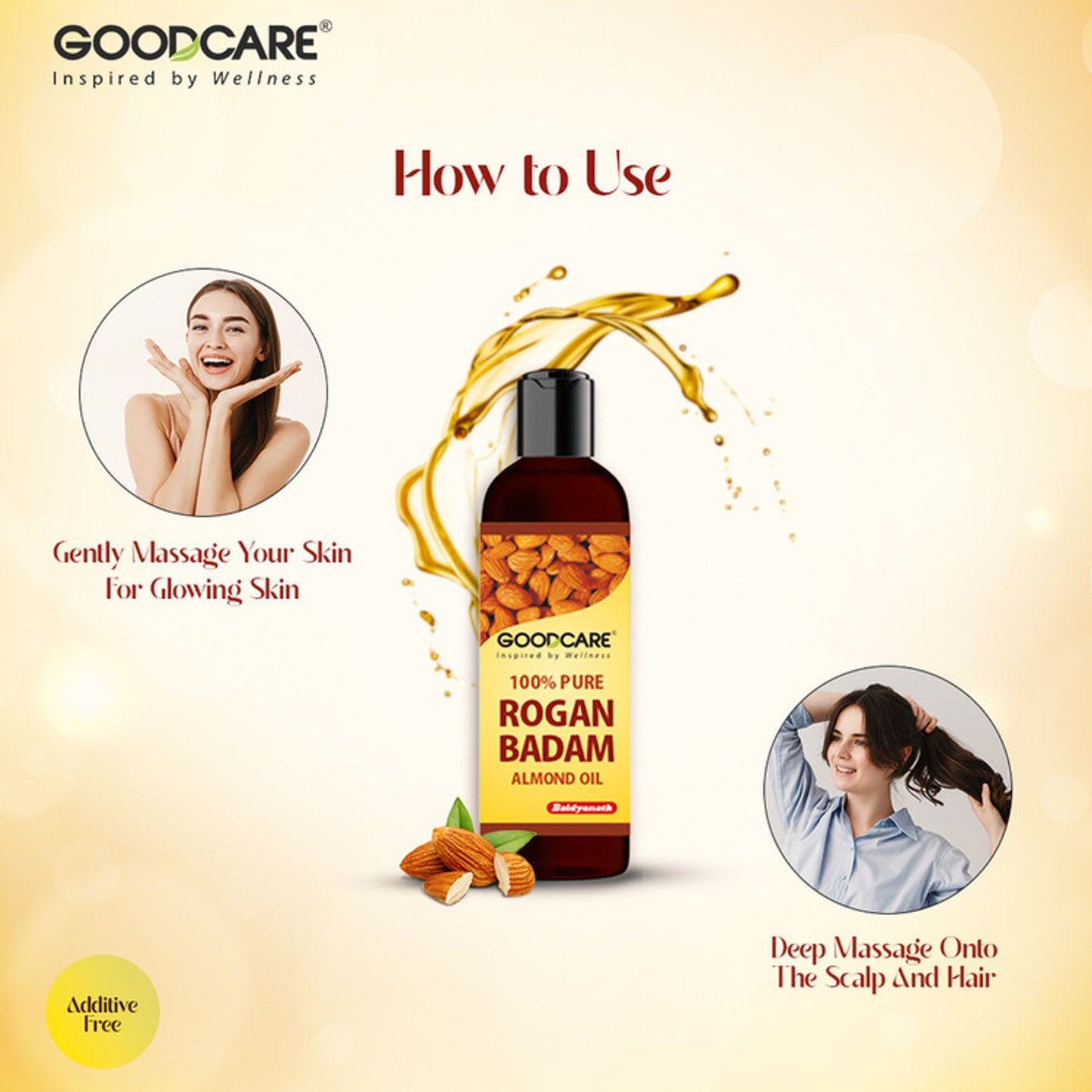 GOODCARE Rogan Badam Oil Pure Ayurvedic Almond Oil for Hair Growth and Glowing Skin