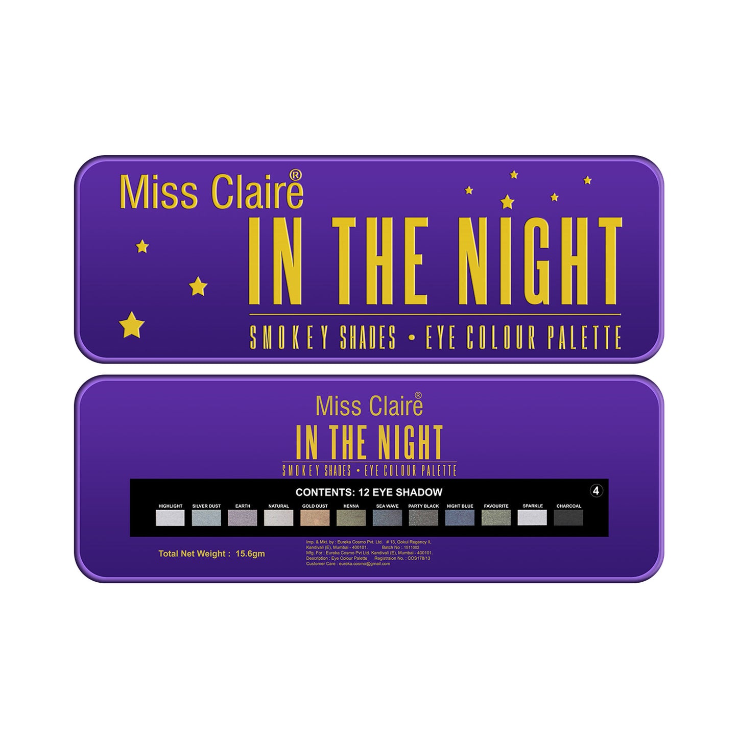 Miss Claire In The Night Smokey Shades Eye Contour Palette - 4