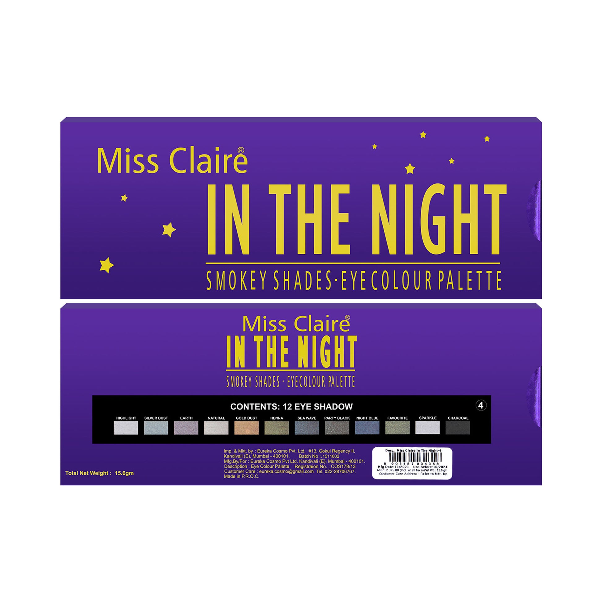 Miss Claire In The Night Smokey Shades Eye Contour Palette - 4