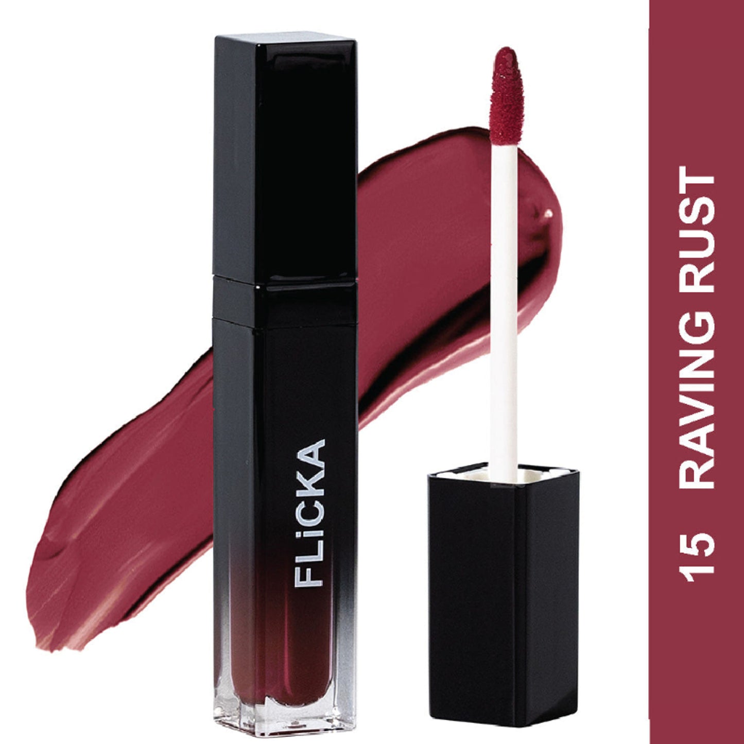 Flicka Set & Attack Liquid Lipstick Waterproof & Smudgeproof Long Lasting - 15 Raving Rust