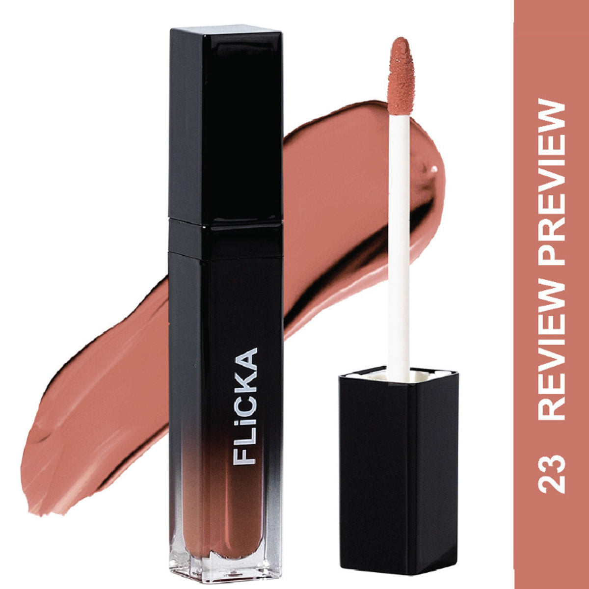 FLiCKA Flicka Set with Attack Liquid Lipstick, waterproof and smudge-proof, long-lasting coral shade with a smooth application