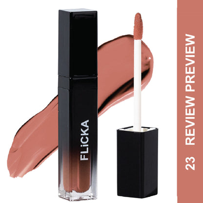 FLiCKA Flicka Set with Attack Liquid Lipstick, waterproof and smudge-proof, long-lasting coral shade with a smooth application