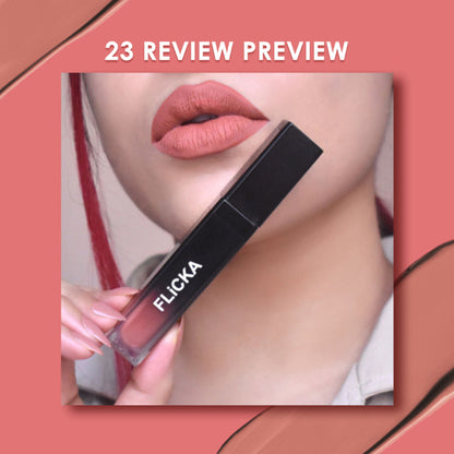 FLiCKA Flicka Set with Attack Liquid Lipstick, waterproof and smudge-proof, long-lasting lipstick in a sleek tube.