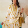 Dhiyona IE Women Floral Printed Pleated Beads and Stones Pure Cotton Kurta with Trousers & With Dupatta