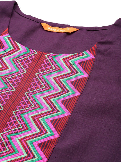 Indyancart IE Women Yoke Design Regular Pure Cotton Kurta with Palazzos & With Dupatta