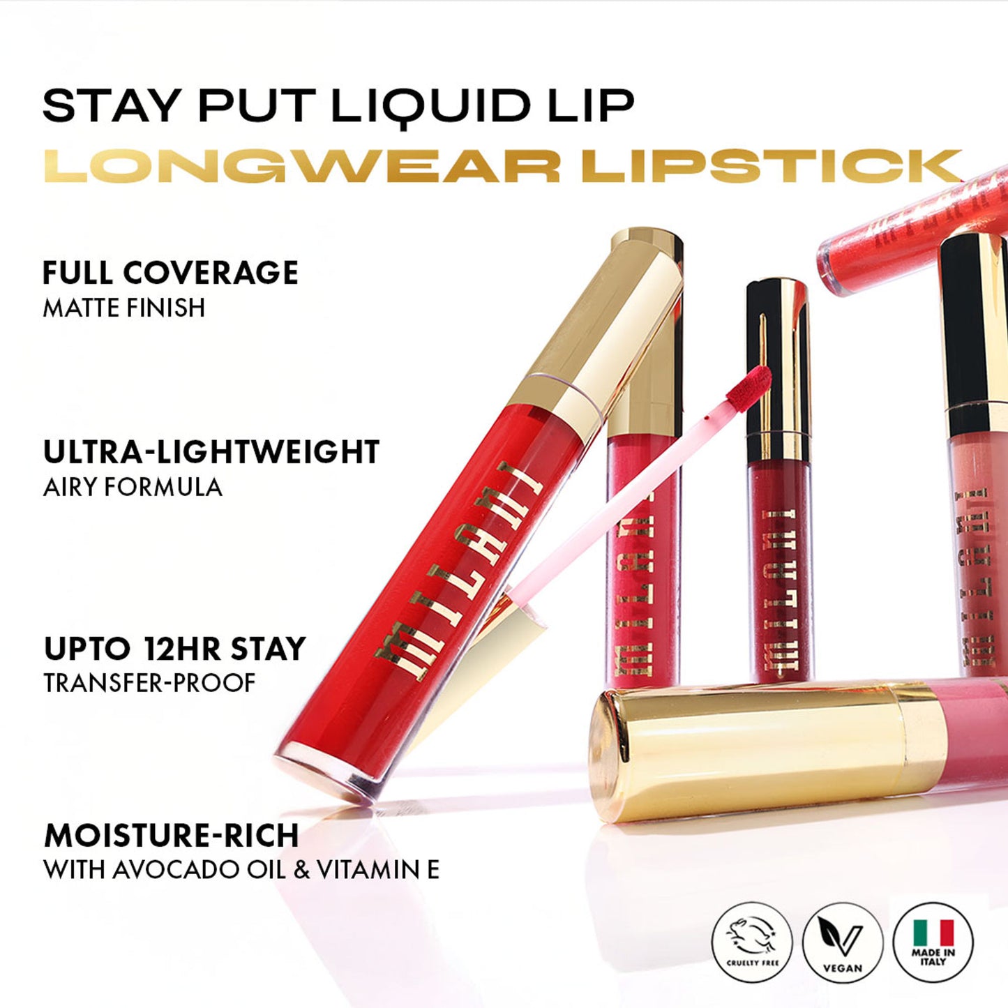 Milani Stay Put Liquid Lip Longwear Lipstick - Snatched