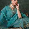 Dhiyona IE Women Ethnic Motifs Embroidered Regular Zari Kurta with Trousers & Dupatta
