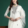 Dhiyona IE Ethnic Motifs Embroidered Zari Kurta With Trousers & Dupatta