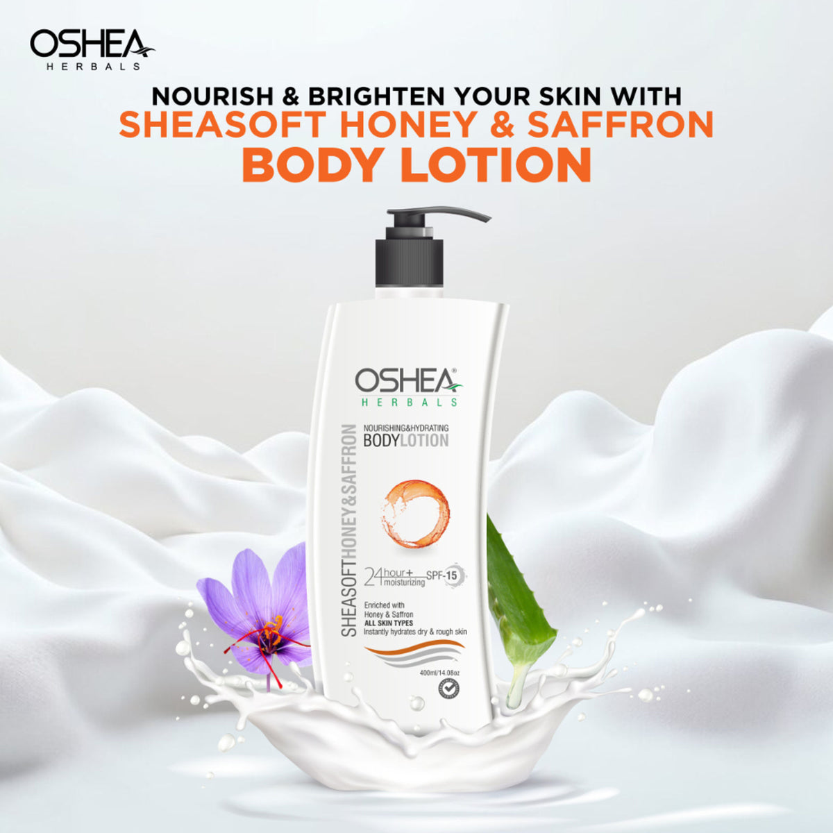 Oshea Herbals Sheasoft Honey & Saffron Nourishing & Hydrating Body Lotion SPF 15