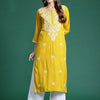 Dhiyona IE Floral Embroidered Thread Work Kurta