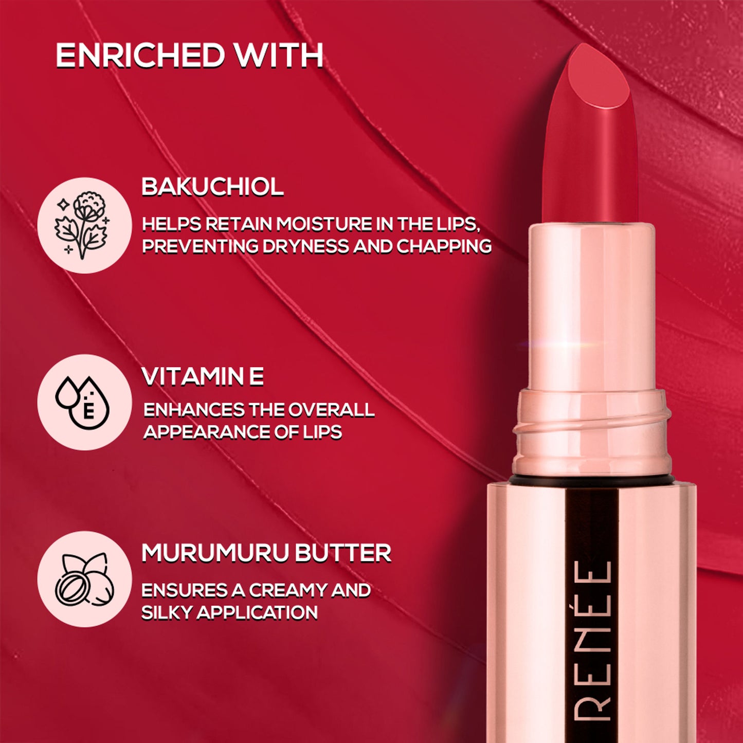 Renee Cosmetics Everstay Transfer - Proof Matte Lipstick - Red Scarlet