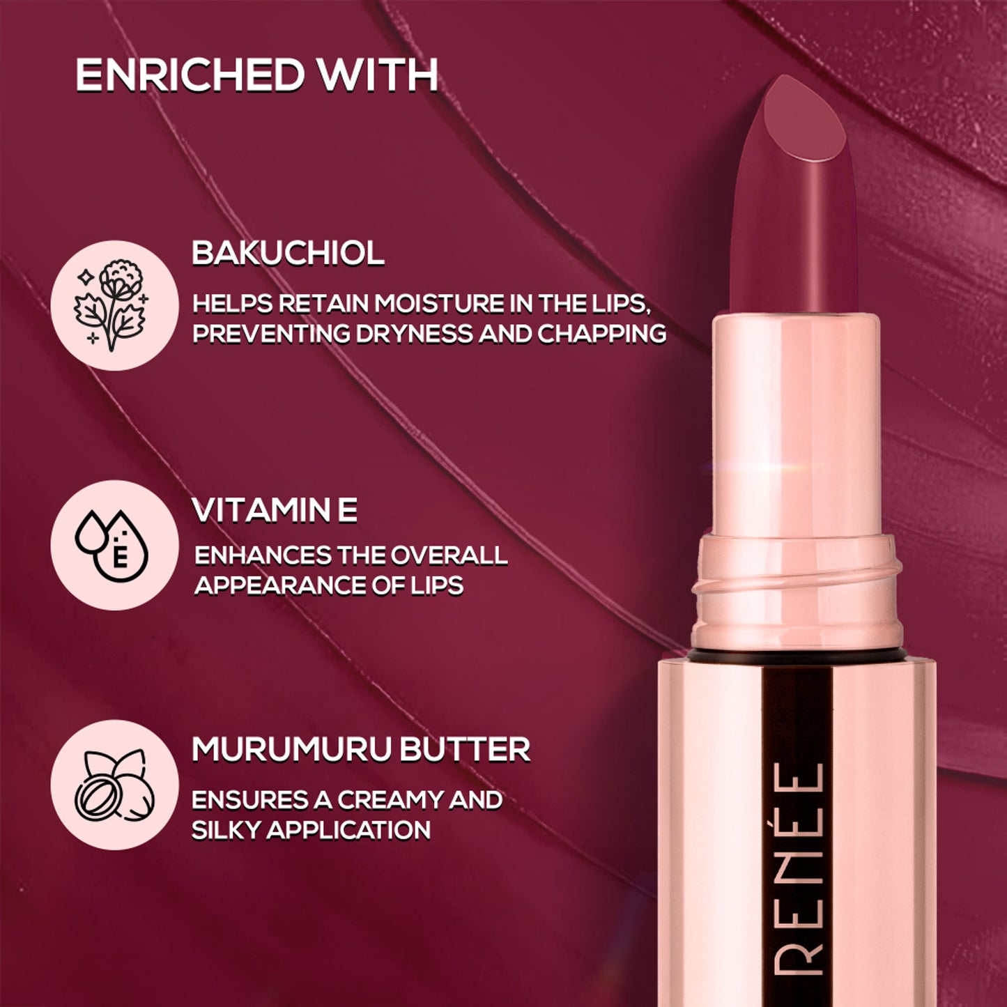 Renee Cosmetics Everstay Transfer - Proof Matte Lipstick - Berry Blaze