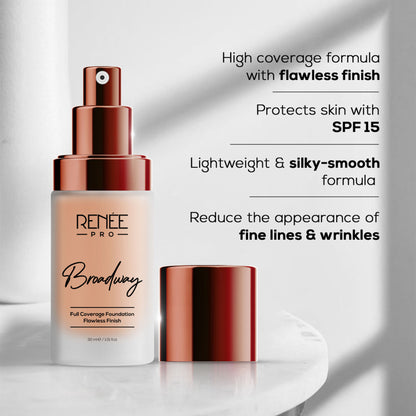 Renee Cosmetics Pro Broadway Liquid Full Coverage Foundation - 02 Radiance