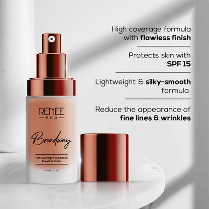 Renee Cosmetics Pro Broadway Liquid Full Coverage Foundation - 07 Aura