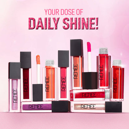 RENEE Shine Forever Lip Gloss Combo, Non Sticky, Moisturizing Effect, Gift for her - Pack of 10