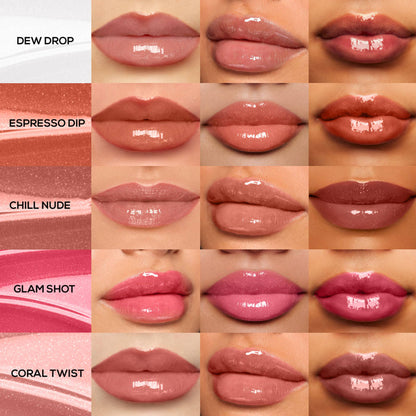 RENEE Shine Forever Lip Gloss Combo, Non Sticky, Moisturizing Effect, Gift for her - Pack of 10