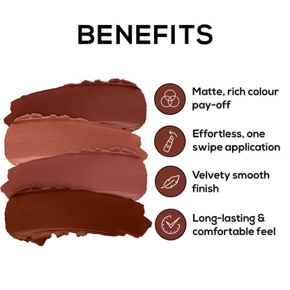 RENEE Very Matte Lipstick Combo of 4 - Nudes