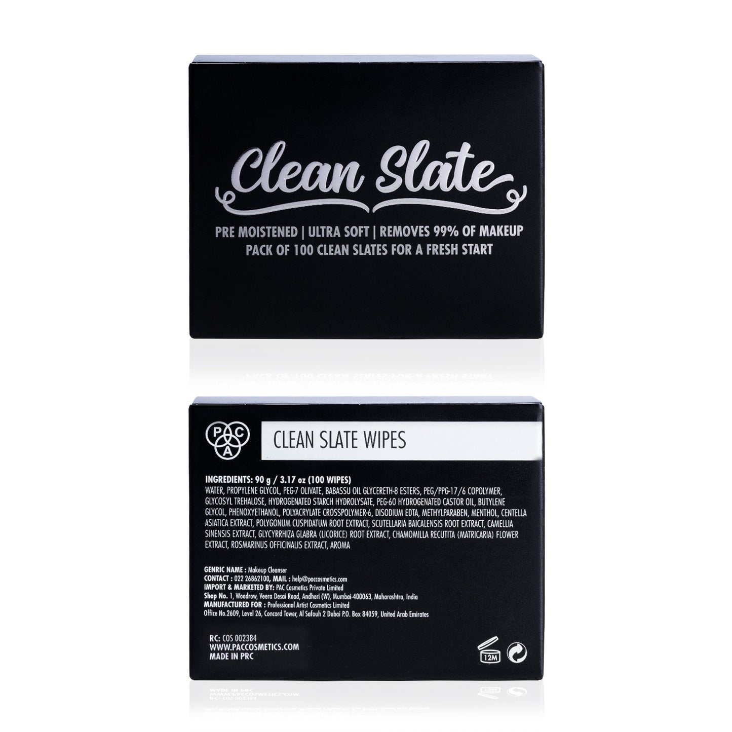 PAC Clean Slate Wipes 100 Wipes
