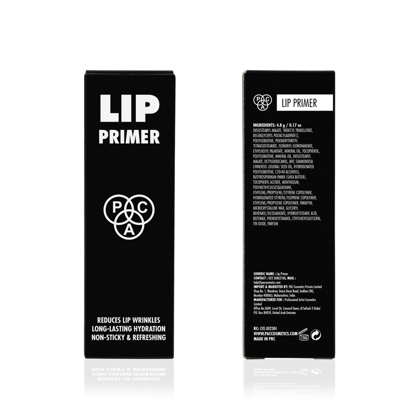 PAC Lip Primer - Infused with Jojoba Oil, Hydrates & Locks Moisture, Prevents Fading, Transparent