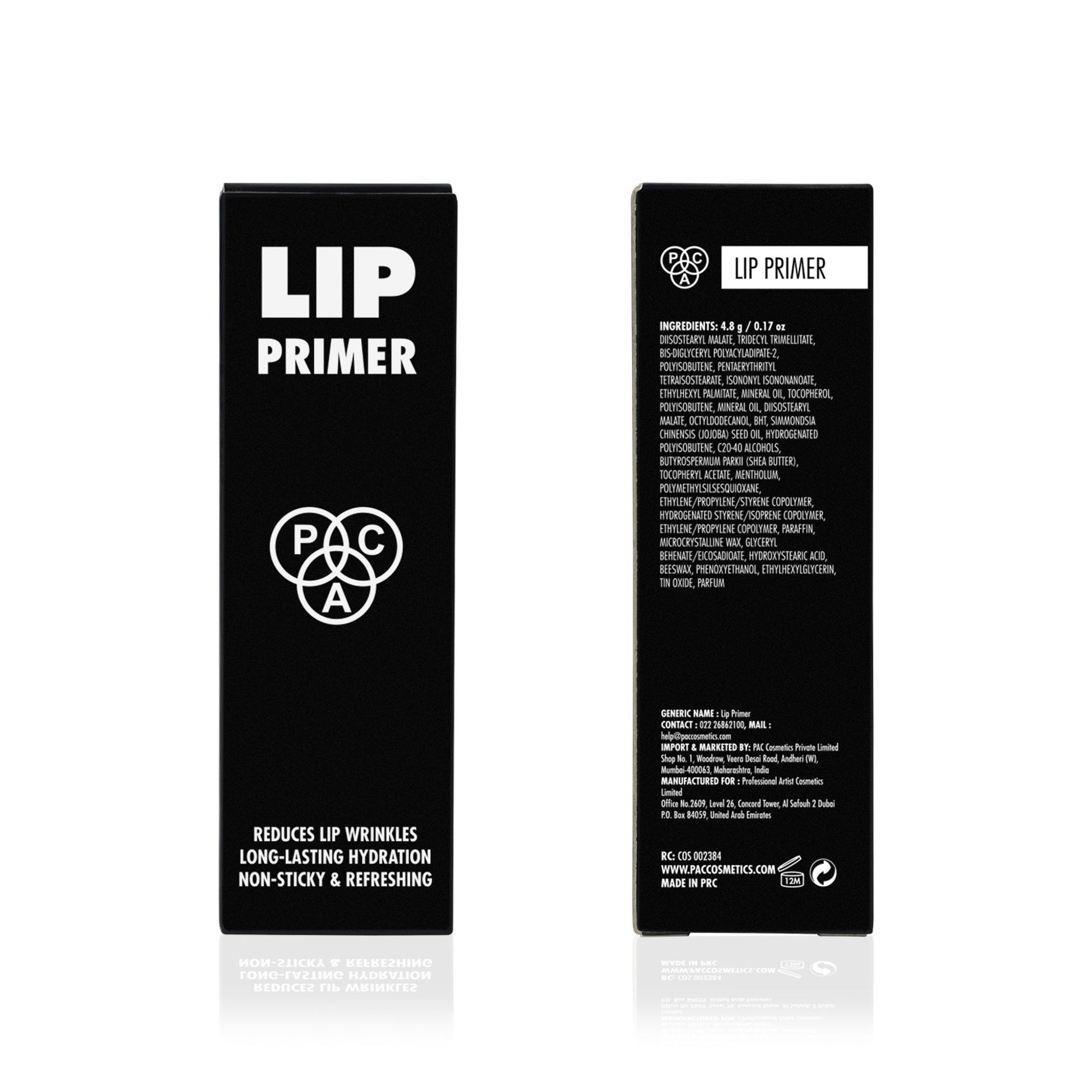 PAC Lip Primer - Infused with Jojoba Oil, Hydrates & Locks Moisture, Prevents Fading, Transparent