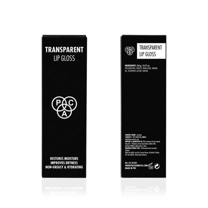 PAC Transparent Lip Gloss - Intense Shine, Nourishes Chapped Lips, Non Sticky & Longlasting