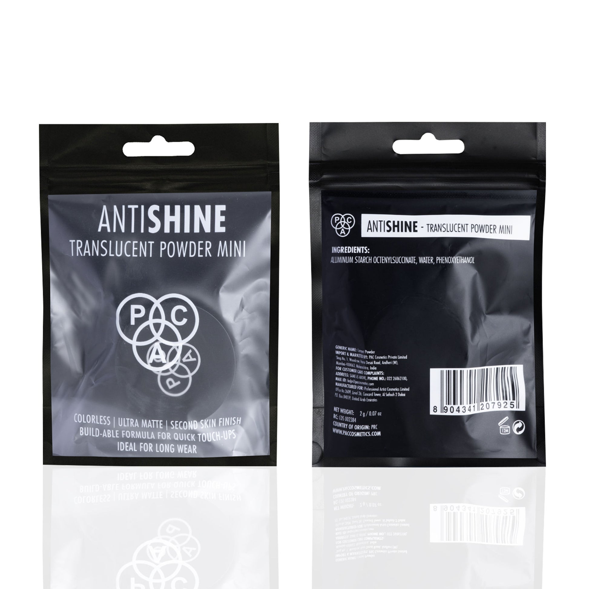 PAC Translucent Powder Antishine Mini -Controls Shine Prevents Flashbacks Lightweight Setting Powder