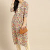 Dhiyona VA Women's Sea Green & Mustard Yellow Printed Kurta with Trousers