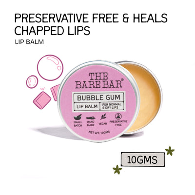 The Bare Bar Berry Blast Lip Balm - Buttery Moisture for Pigmented, Dry Lips - Bubble Gum