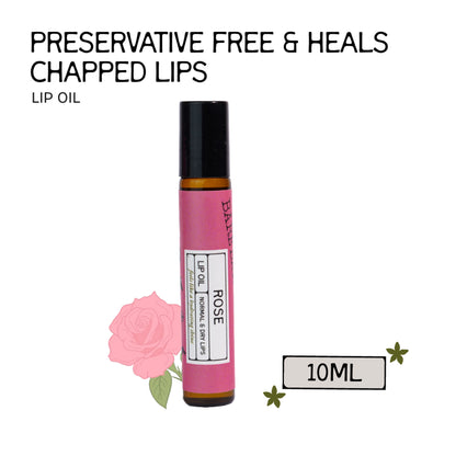 The Bare Bar Rose Lip Oil - Botanical Oils to Soothe, Moisturize & Repair Dry Lips