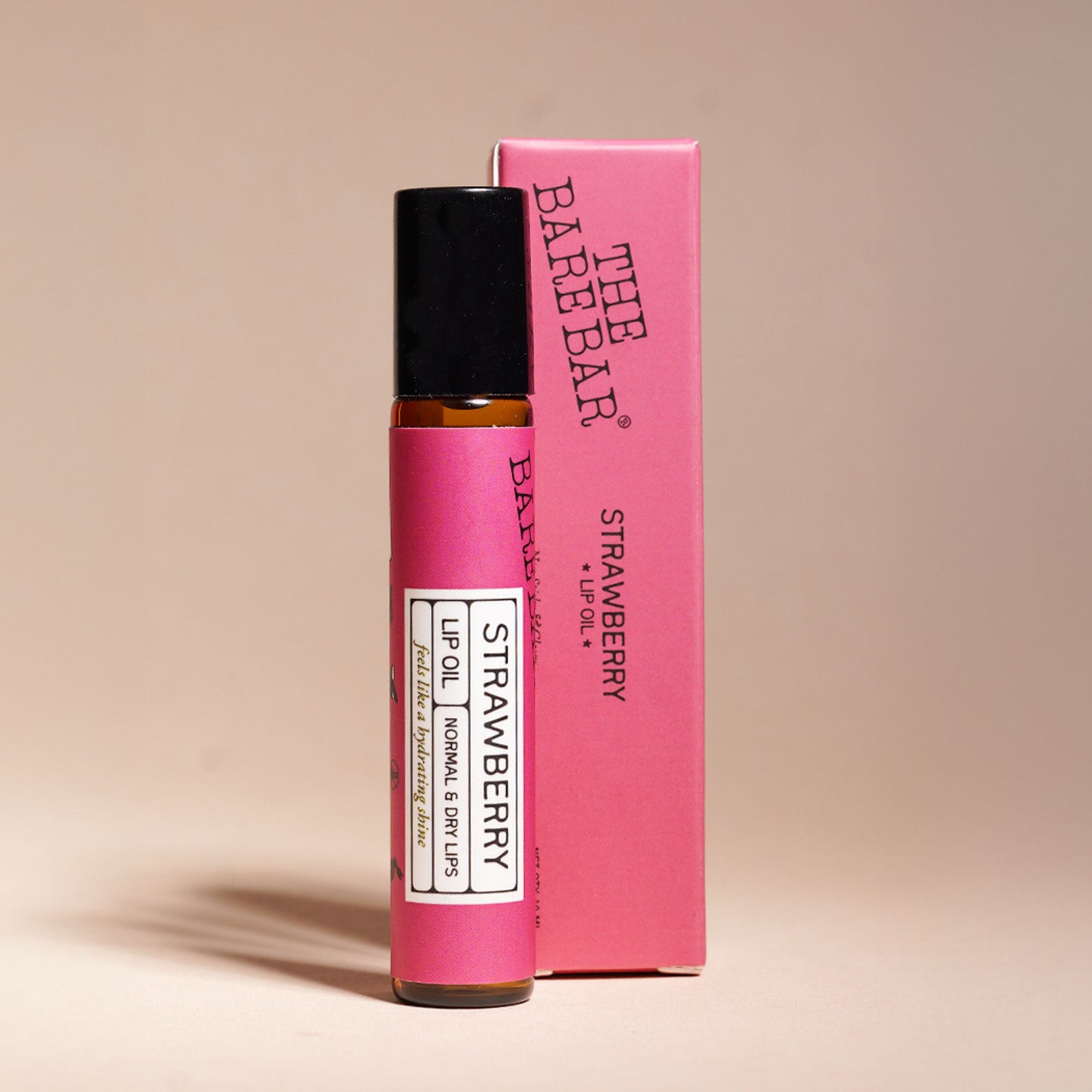 The Bare Bar Strawberry Lip Oil - Jojoba & Coconut Oils for Smooth, Soothing Lip Care
