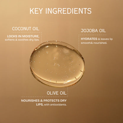The Bare Bar Strawberry Lip Oil - Jojoba & Coconut Oils for Smooth, Soothing Lip Care