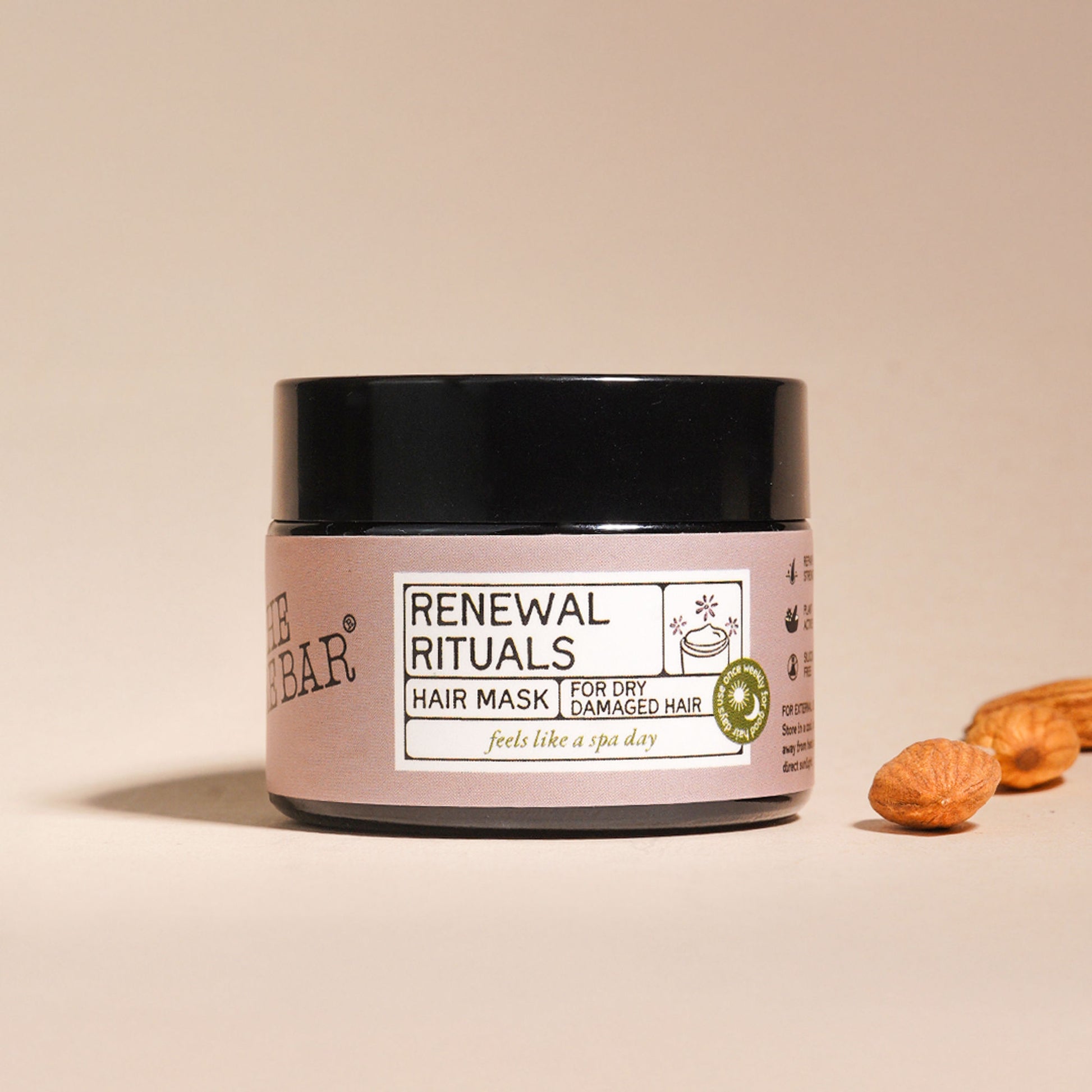 The Bare Bar Renewal Rituals Hair Mask - Deeply Hydrates & Repairs Dry, Damaged Hair Naturally