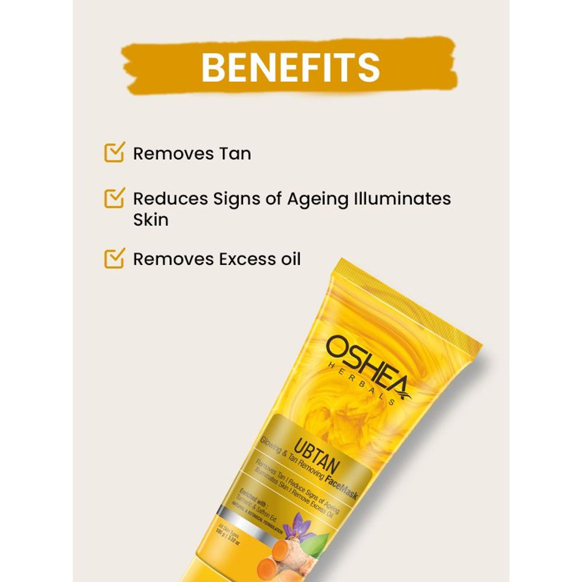 Oshea Herbals Ubtan Glowing & Tan Removing Face Mask