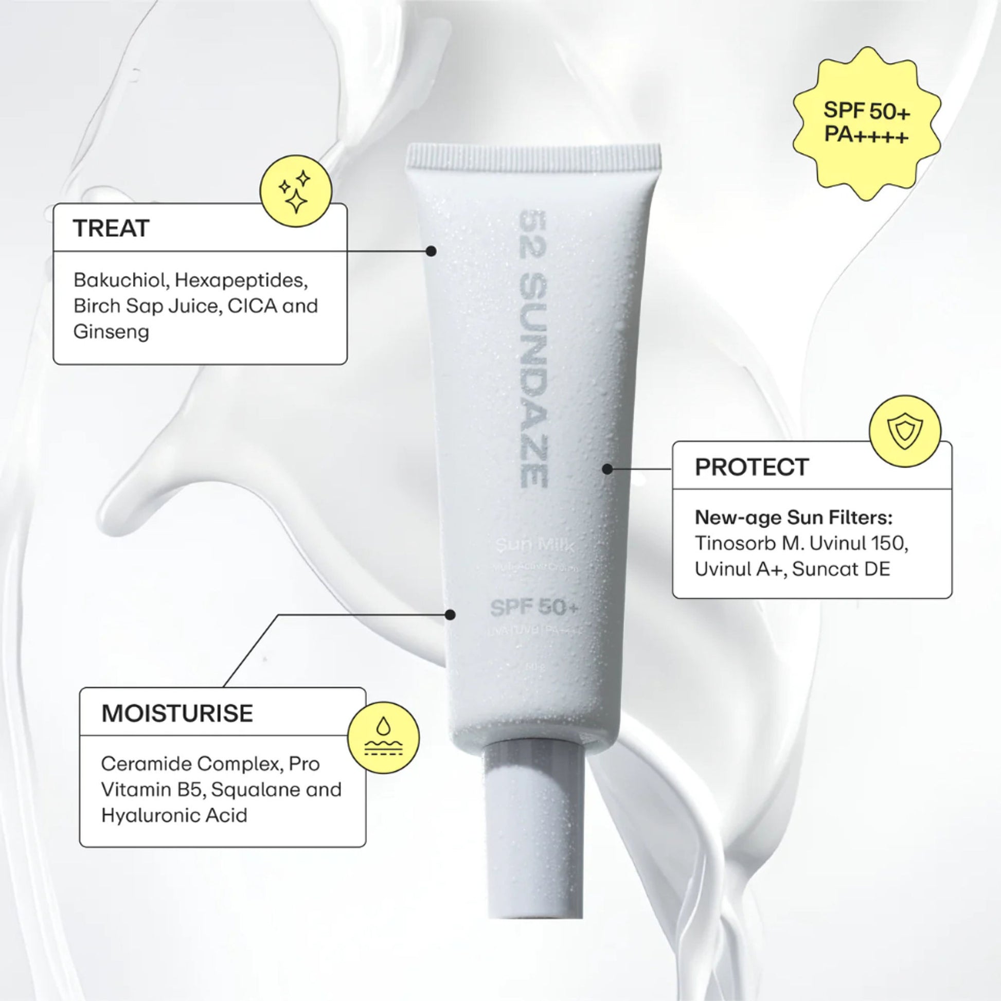 52 Sundaze Sun Milk Crème SPF 50+ PA++++ Sunscreen for Oily Skin