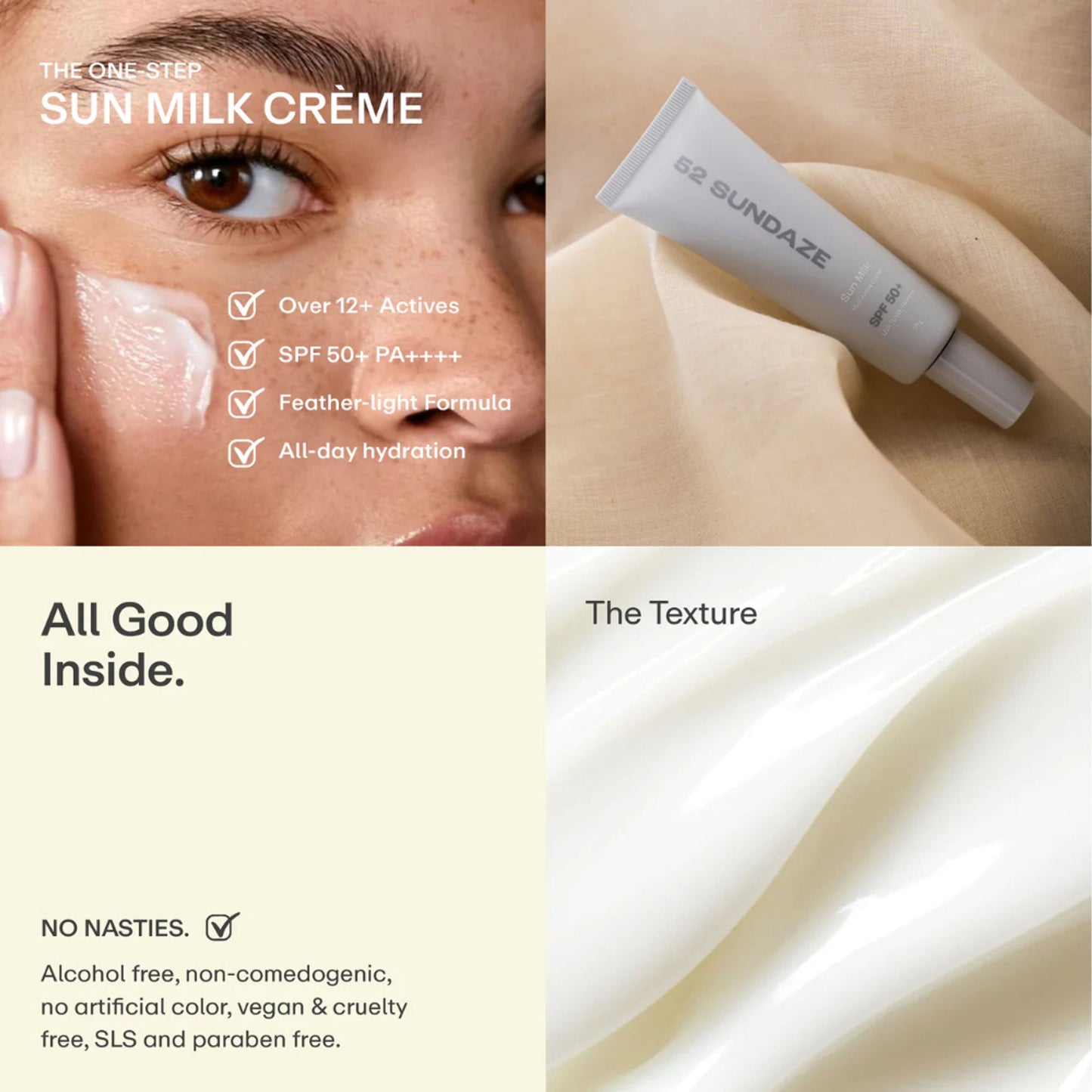 52 Sundaze Sun Milk Crème SPF 50+ PA++++ Sunscreen for Oily Skin