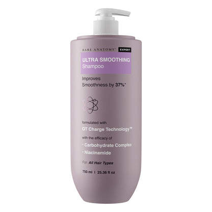 Bare Anatomy Ultra Smoothing Shampoo for Dry and Frizzy Hair Niacinamide Paraben & Sulphate Free