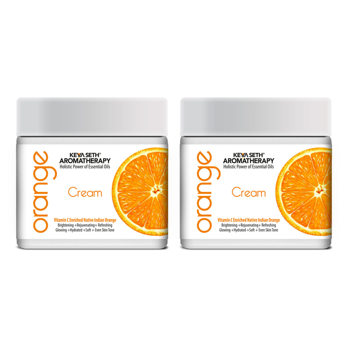 Keya Seth Aromatherapy Skin Defence Orange Cream in a pack of two, featuring a rich orange-infused skincare formula for nourishing skin.