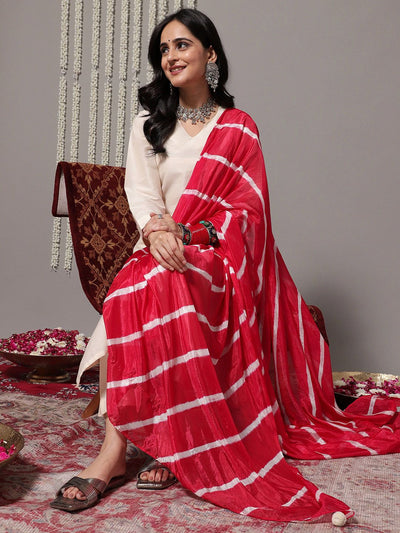 Indyancart SN Women's V-Neck Straight Kurta With Trousers & Dupatta