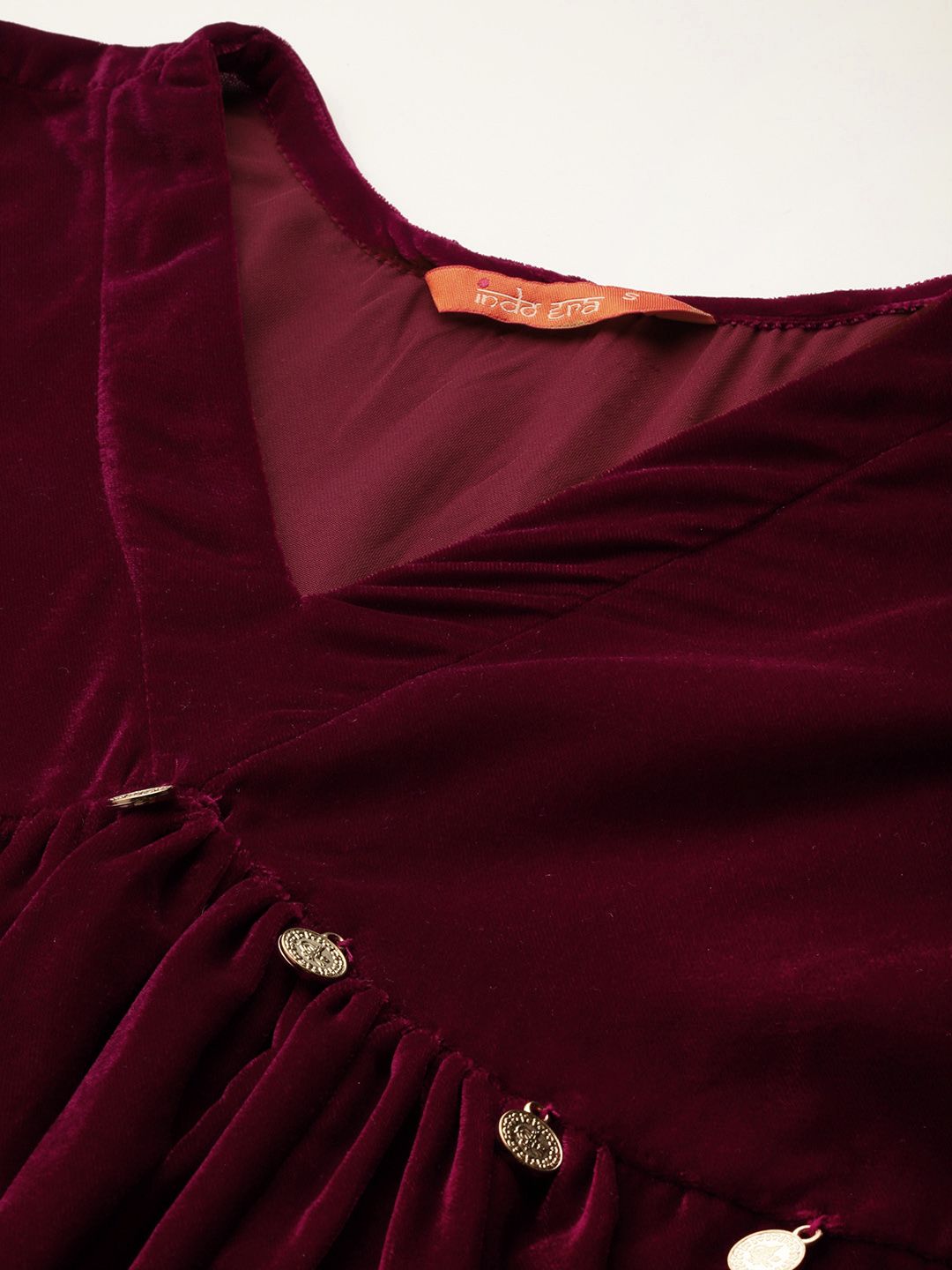 Indyancart IE Empire Velvet Kurta With Trousers & Dupatta