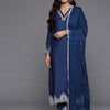 Dhiyona VA Women'sEthnic Thread Embroidered Kurta & Trousers With Dupatta
