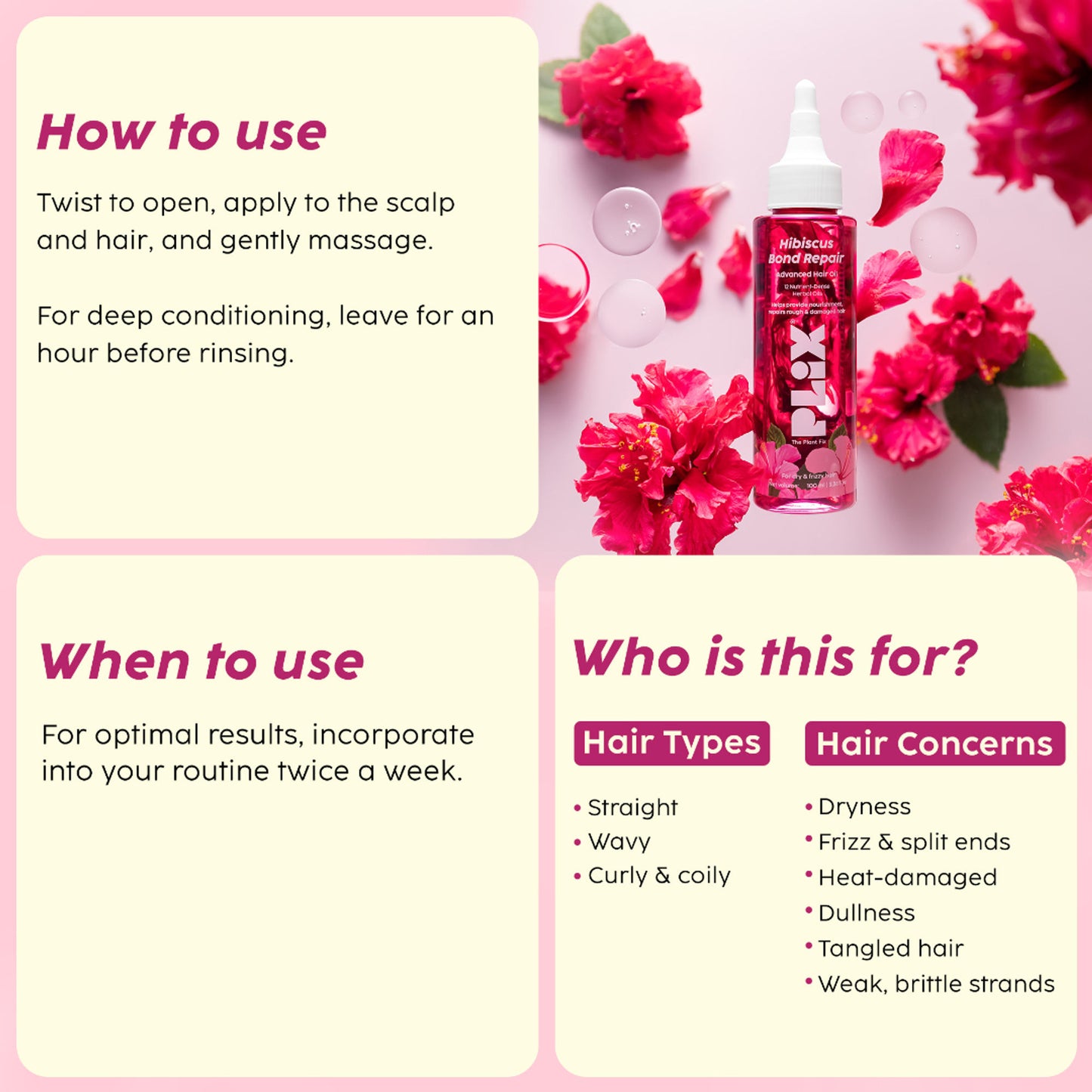 Plix Hibiscus Bond Repair Advanced Hair Oil