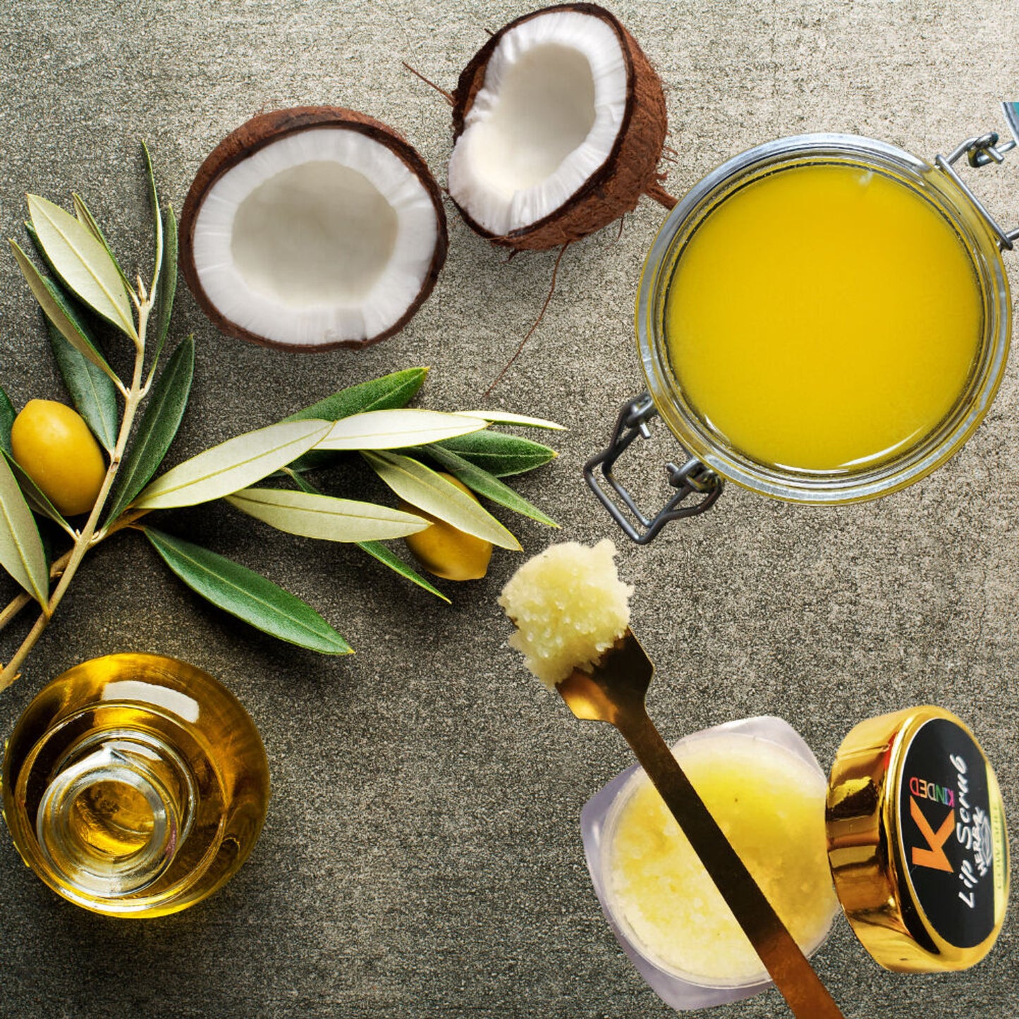 KINDED Lip Sugar Scrub Herbal Exfoliator - Cow Ghee