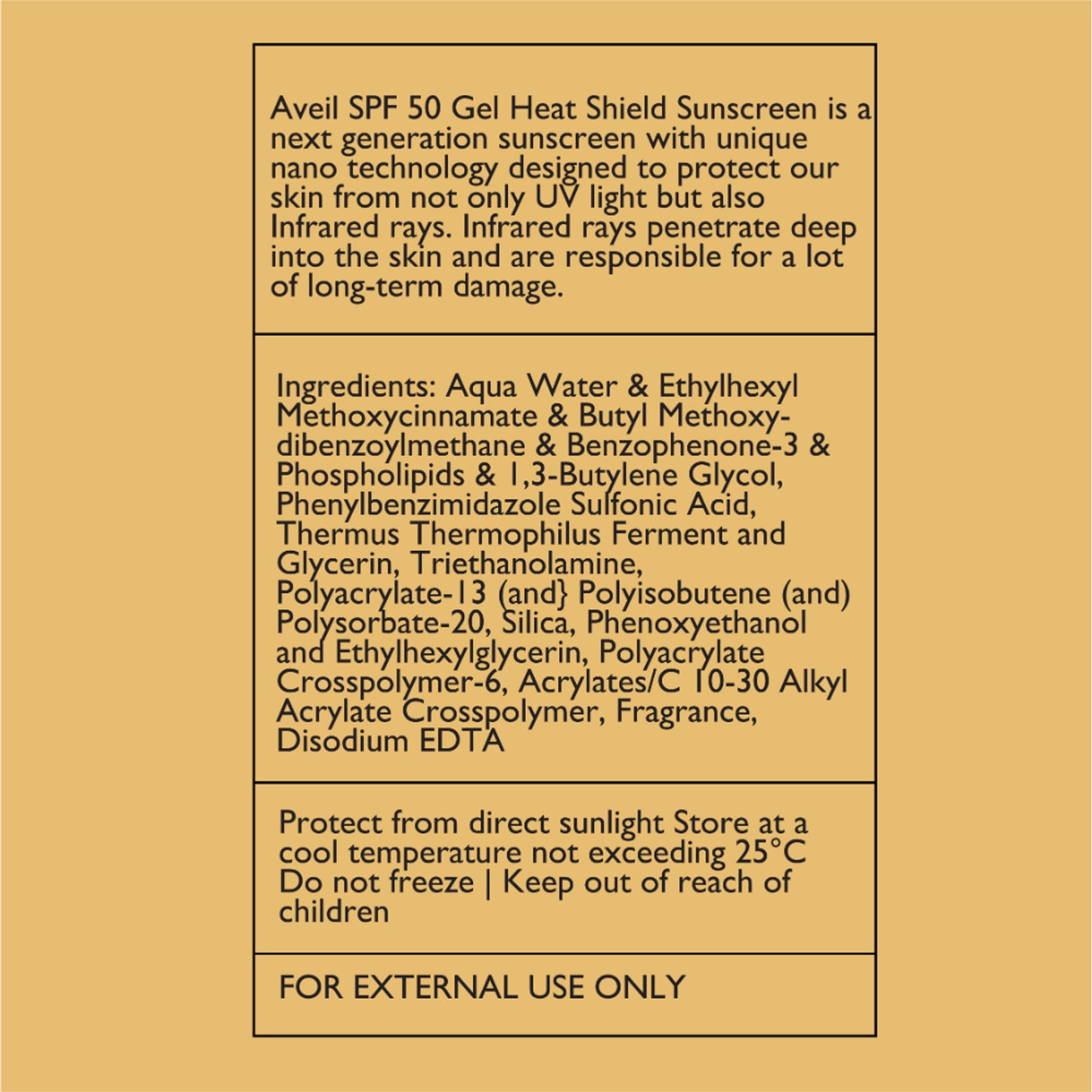 AVEIL SPF 50 Heat Shield Sunscreen