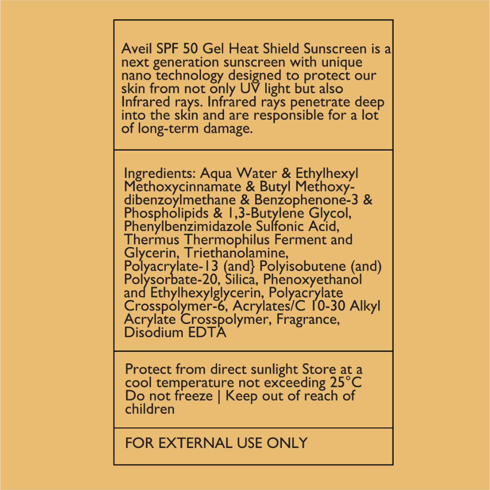 AVEIL SPF 50 Heat Shield Sunscreen