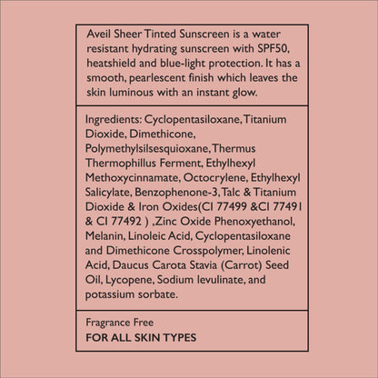 AVEIL Sheer Tinted Sunscreen SPF 50