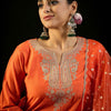 Dhiyona IE Paisley Yoke Design Liva Straight Kurta With Trousers & Dupatta